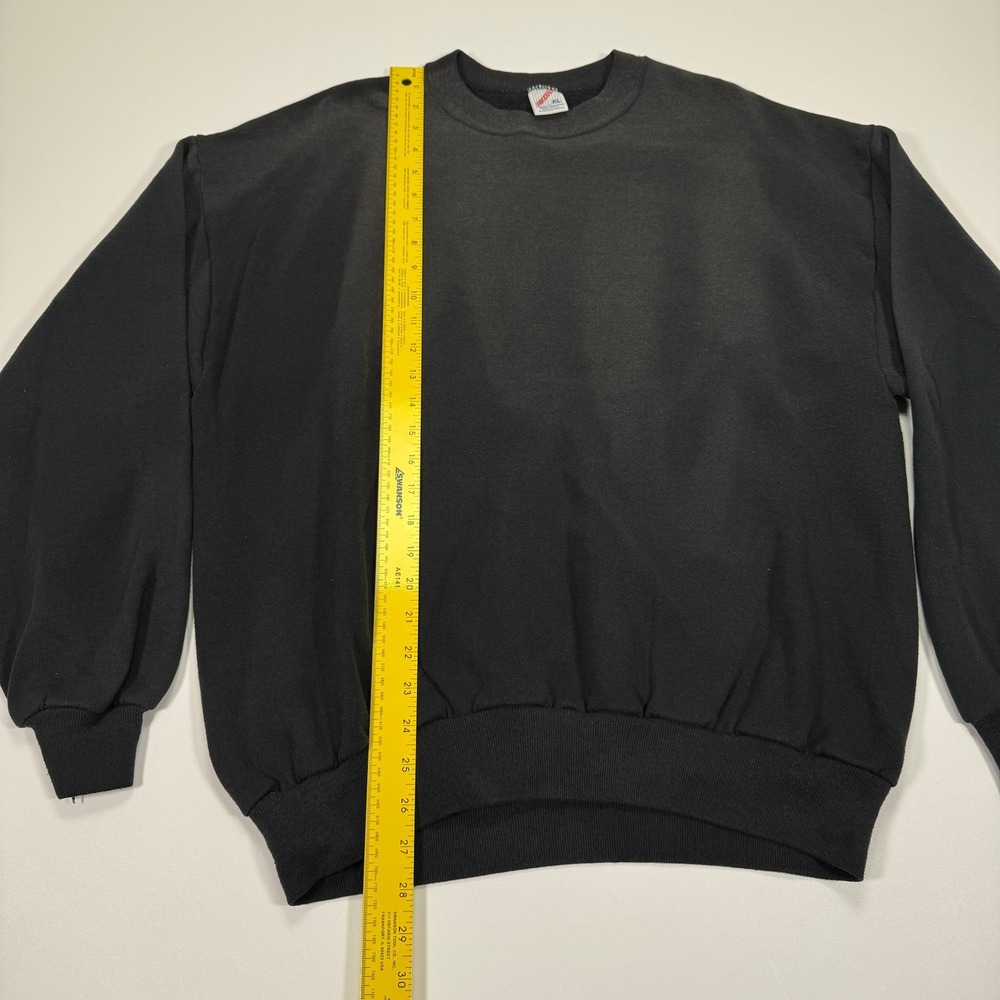Vintage Jerzees Crewneck Sweatshirt Pullover Mens XL Black Faded USA Made - Picture 6 of 11